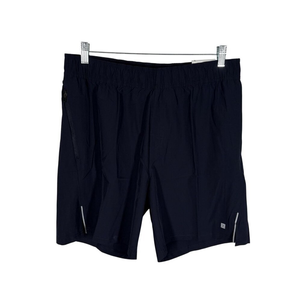 Express Men Sz L Sport Navy Blue Drawstring Elastic Waist 7" Inseam Shorts NWT